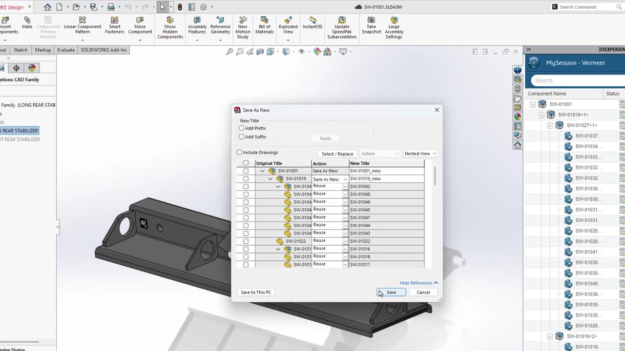 SOLIDWORKS 装配体及相关数据的屏幕截图